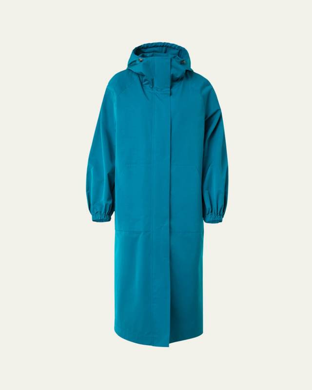 Zachary Water-Resistant Techno Gabardine Long Coat